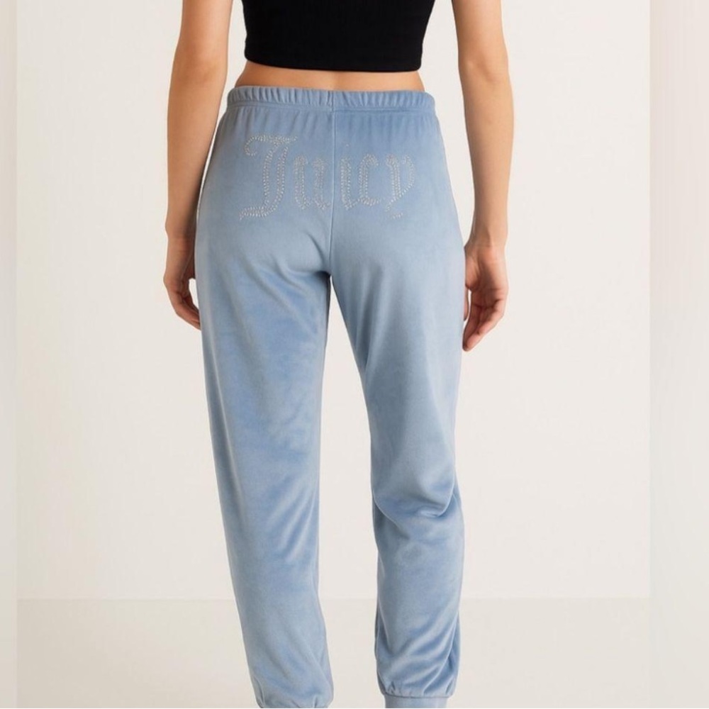 Juicy Couture Light Blue Velour Joggers